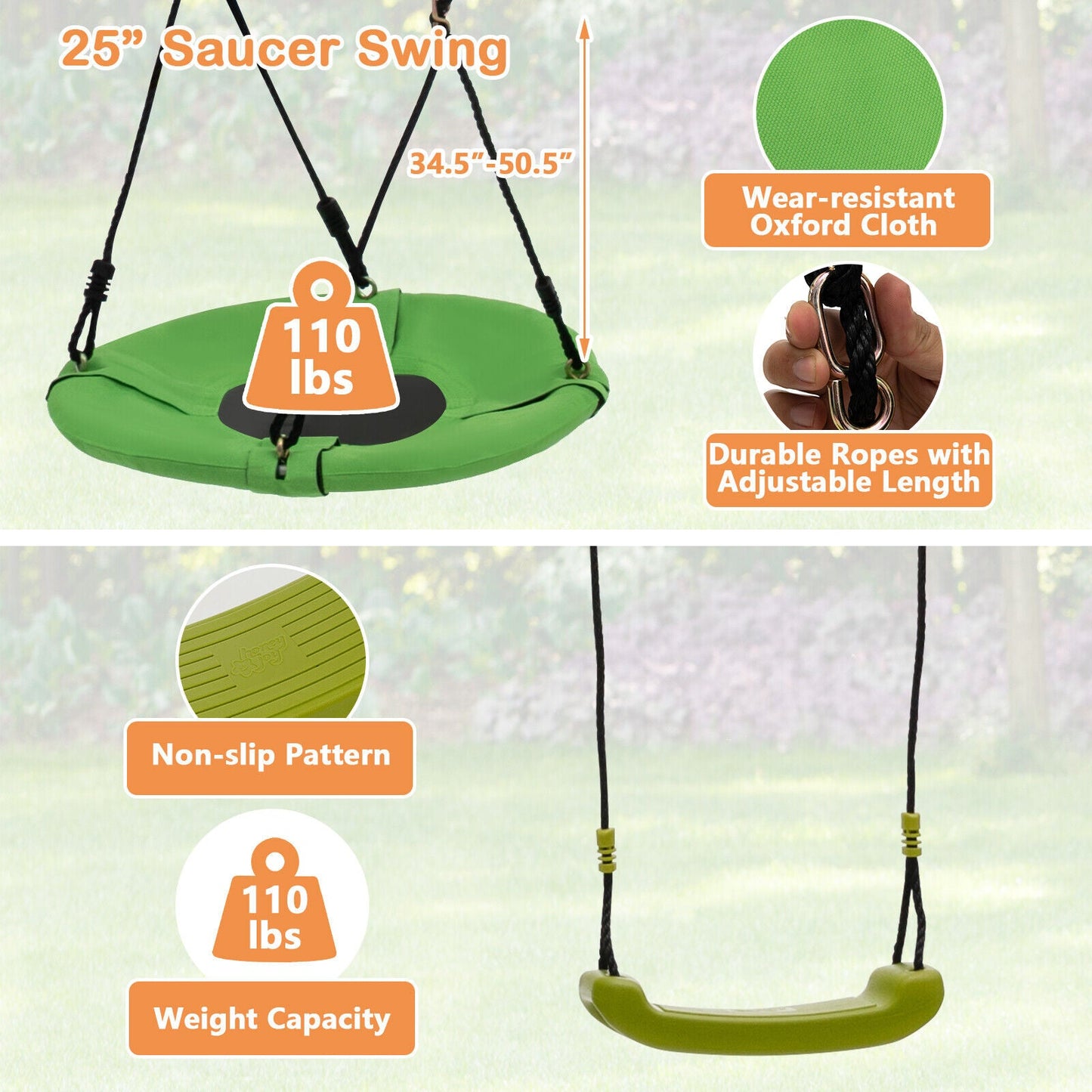 Gbruno 7-in-1 A-Shaped Outdoor Swing Set for Kids