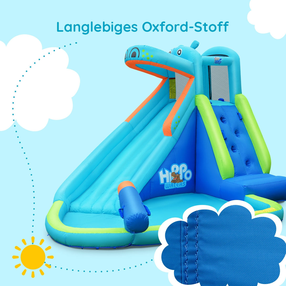 Gbruno Inflatable Water Pool with Splash Slide for Kids
