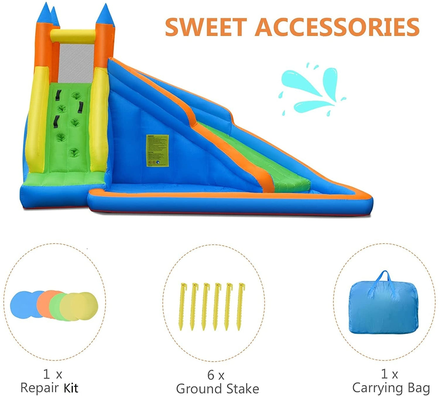 Gbruno Kids Inflatable Water Slide and Bouncing House with Blower