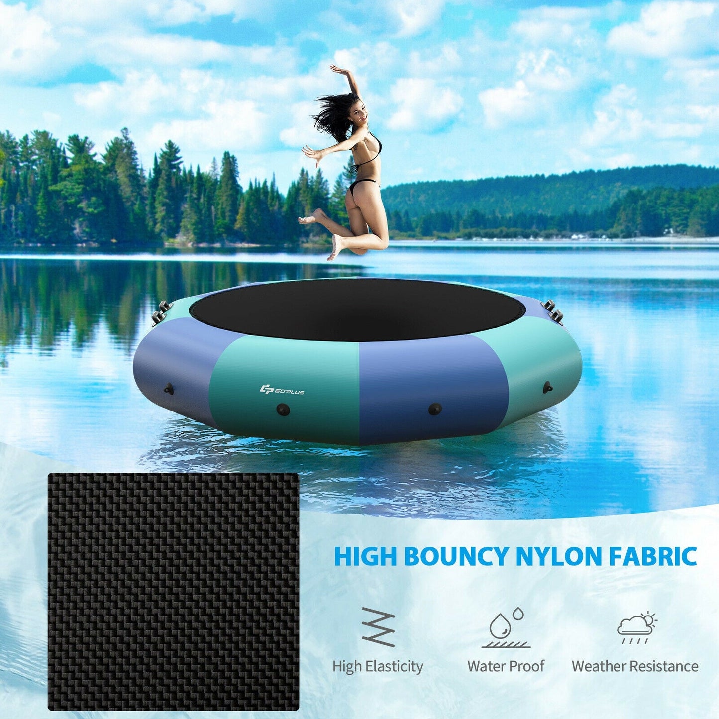 Gbruno 12 Feet Inflatable Splash Trampoline Bouncer