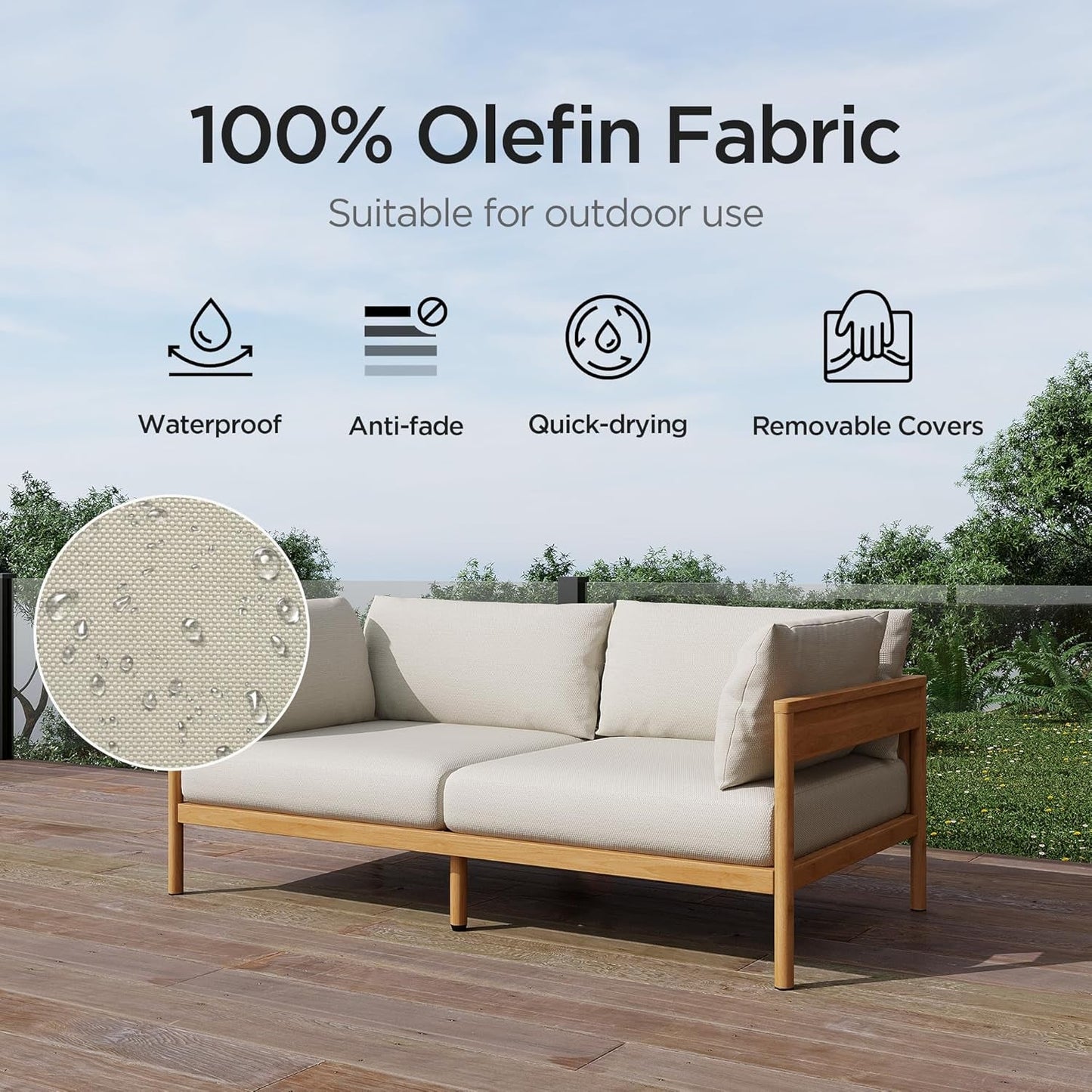 Modern Luxury Outdoor Sectional Sofa Set with Plush Cushions