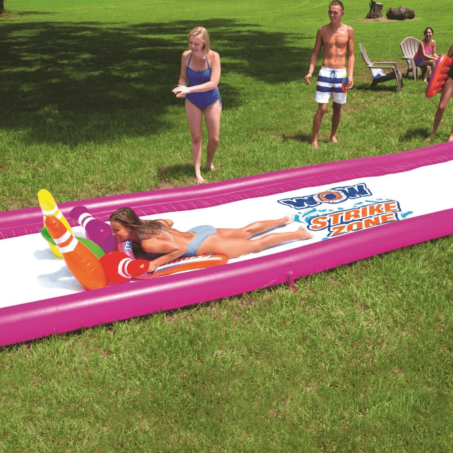 WOW Watersports Strike Zone 25' Inflatable Water Slide with Bowling Pins