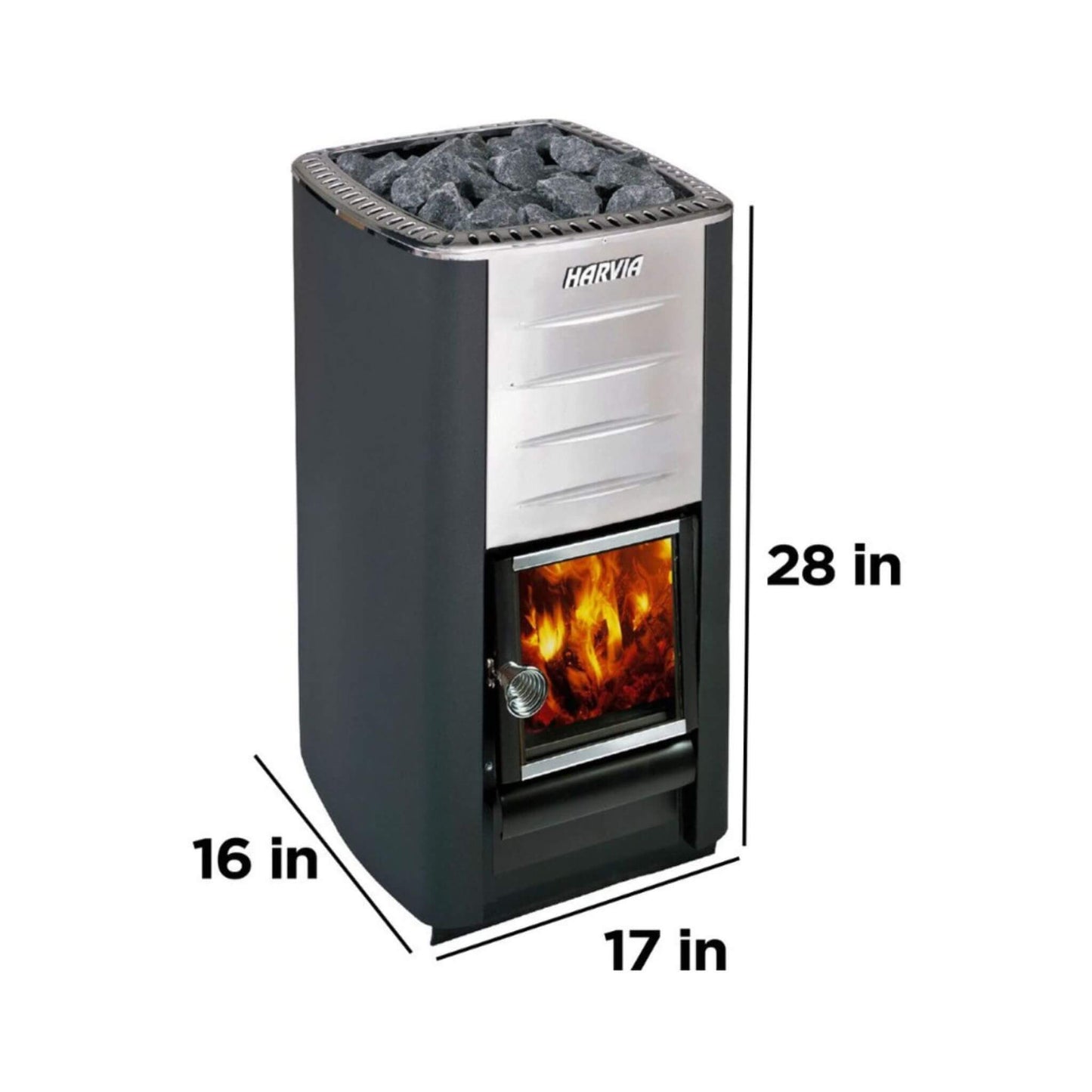 Harvia M3 16.5KW Premium Wood-Burning Sauna Heater with Stones