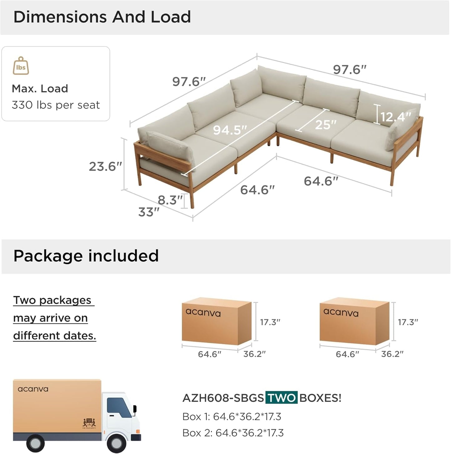Modern Luxury Outdoor Sectional Sofa Set with Plush Cushions