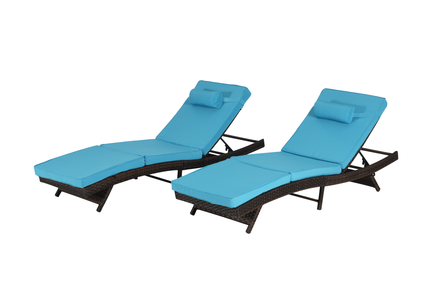 Outdoor Wicker Adjustable Reclining Lounge Chair Set – 2 Pieces