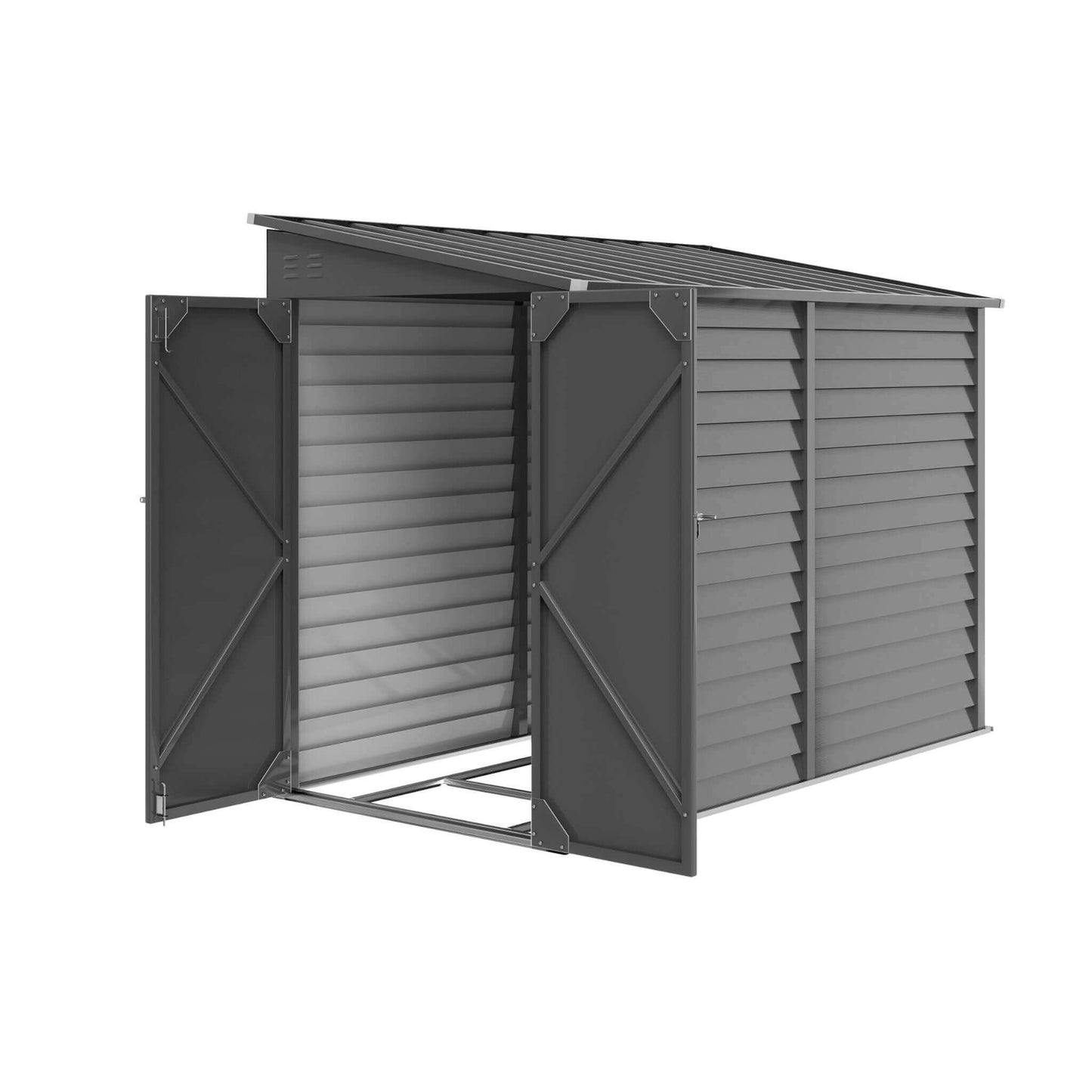 Heavy-Duty Galvanized Steel Storage Shed with Lockable Doors
