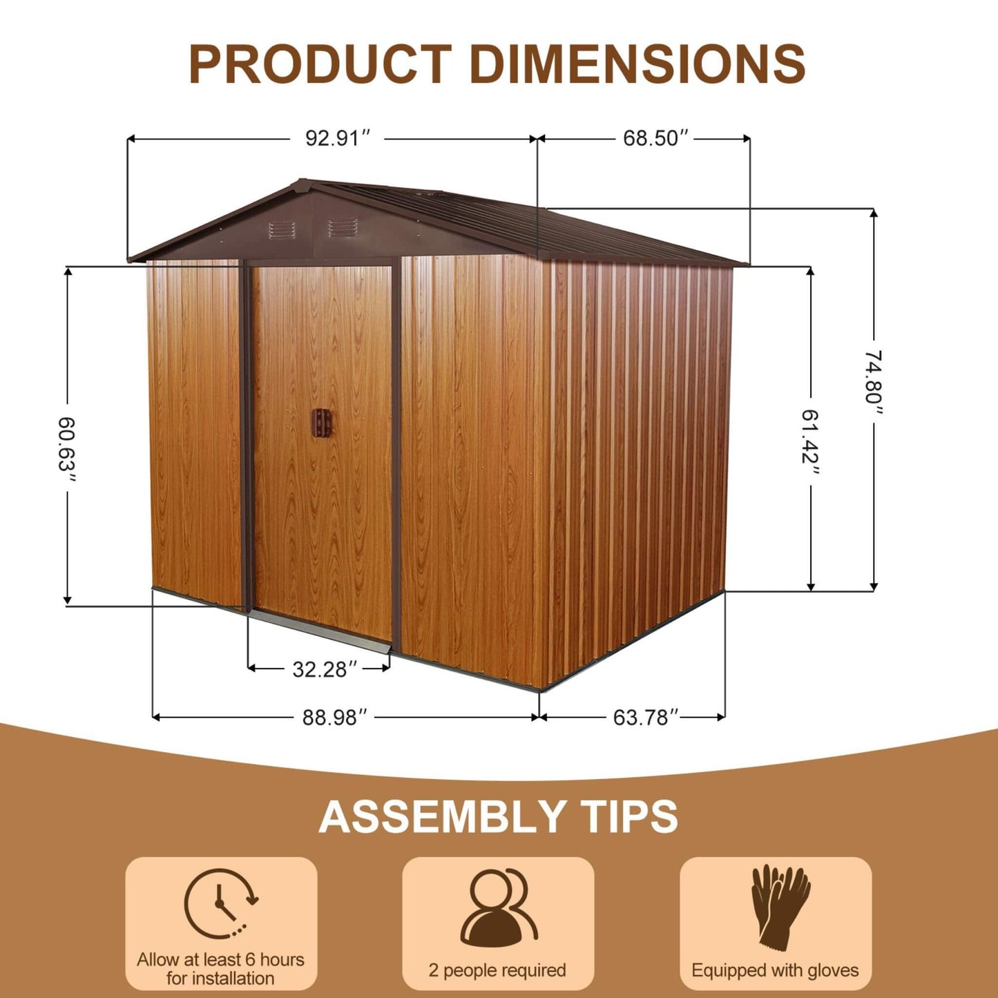 Premium Outdoor Metal Storage Shed with High-Gabled Roof