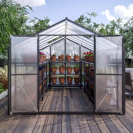 Large Heavy-Duty Walk-In Greenhouse with Double Doors and Ventilation