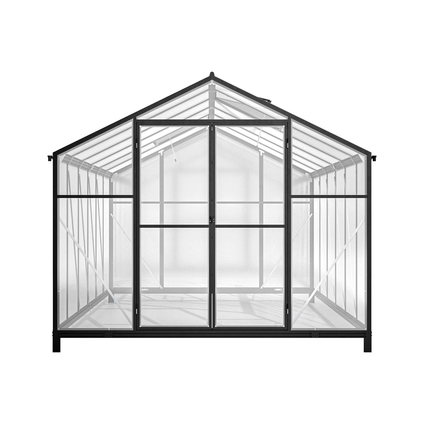 Large Heavy-Duty Walk-In Greenhouse with Double Doors and Ventilation