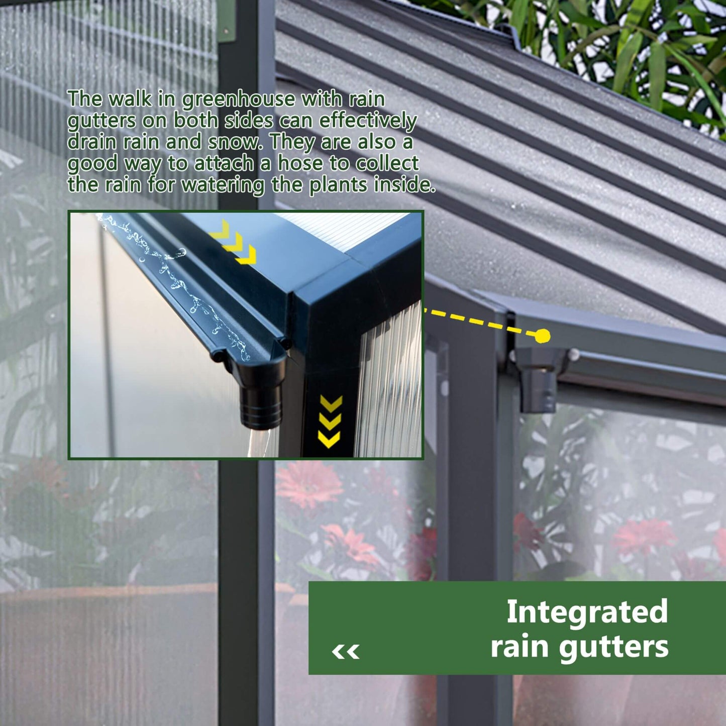 Large Heavy-Duty Walk-In Greenhouse with Double Doors and Ventilation