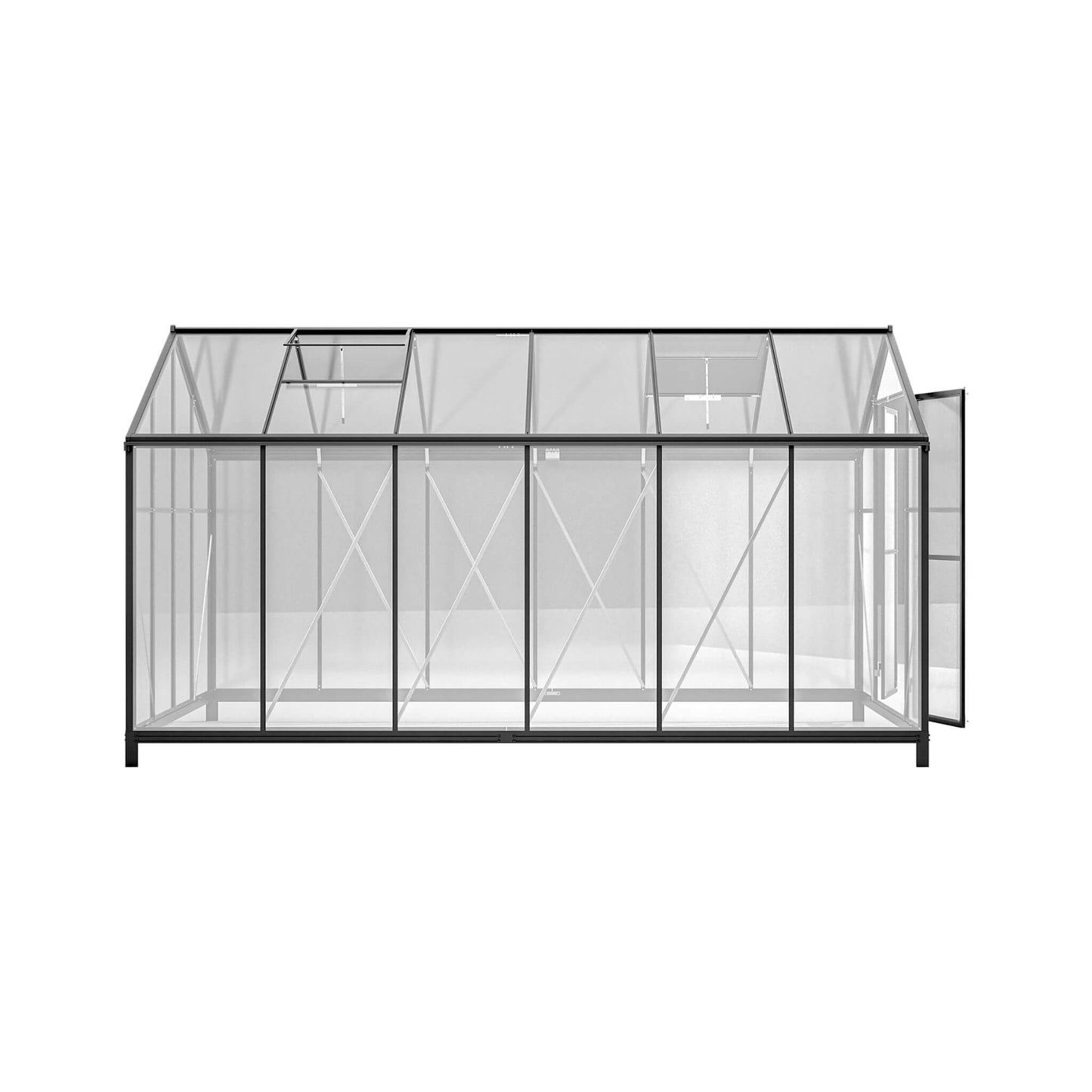 Large Heavy-Duty Walk-In Greenhouse with Double Doors and Ventilation