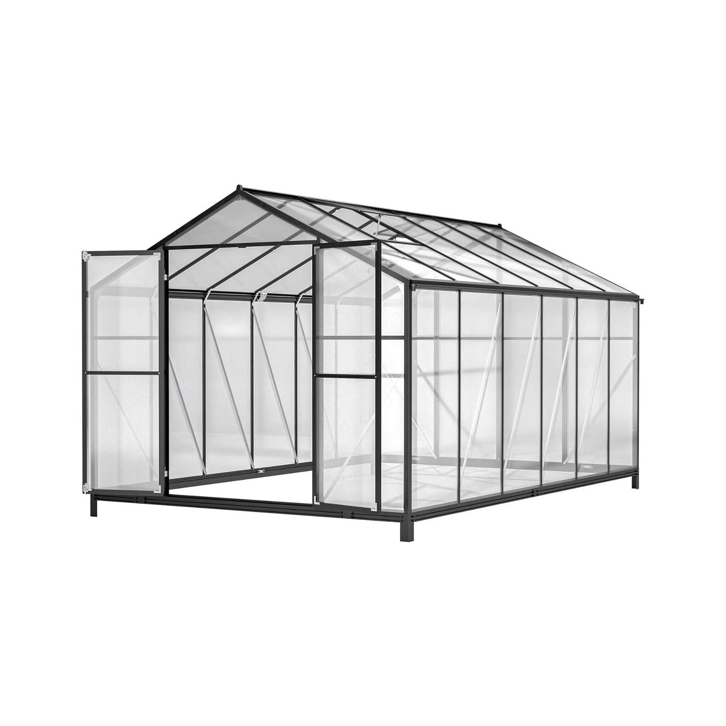 Large Heavy-Duty Walk-In Greenhouse with Double Doors and Ventilation
