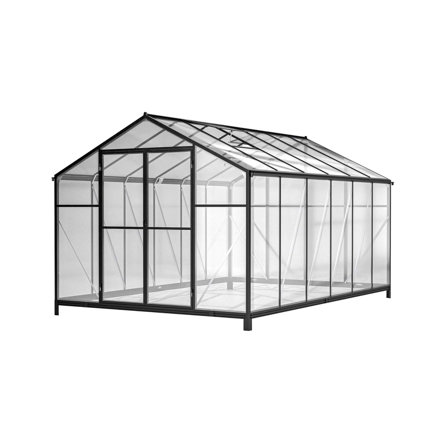 Large Heavy-Duty Walk-In Greenhouse with Double Doors and Ventilation