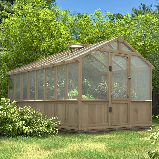 Heavy-Duty 8x16 FT Wooden Greenhouse with 6MM Polycarbonate Panels