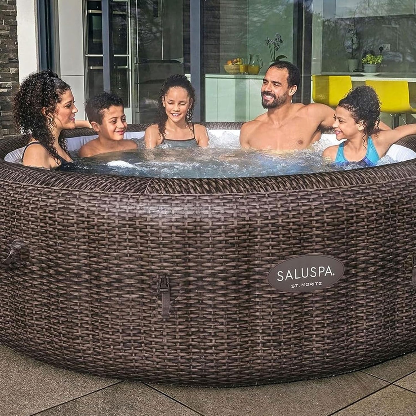 Spacious 7-Person Inflatable Hot Tub with 180 Jets