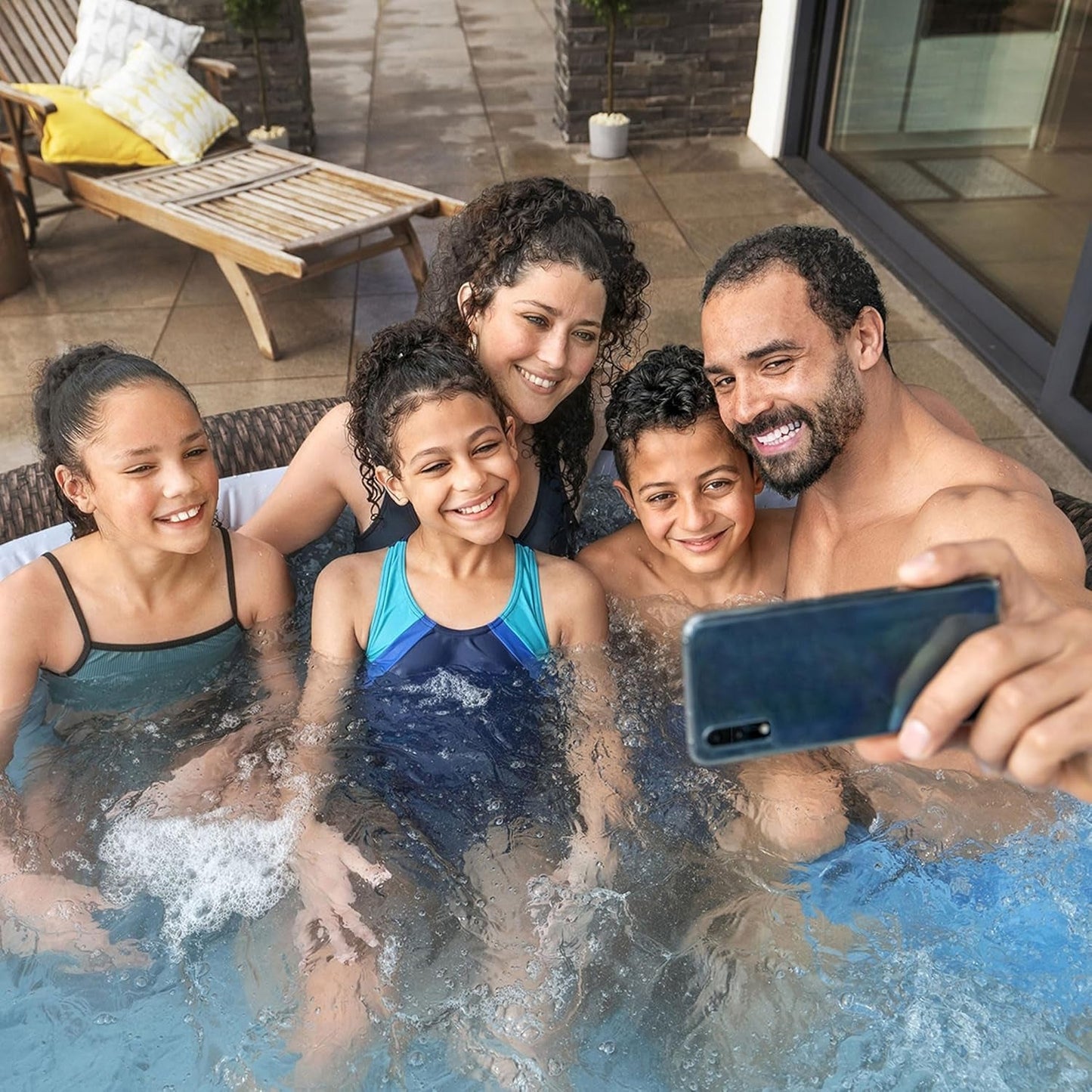 Spacious 7-Person Inflatable Hot Tub with 180 Jets