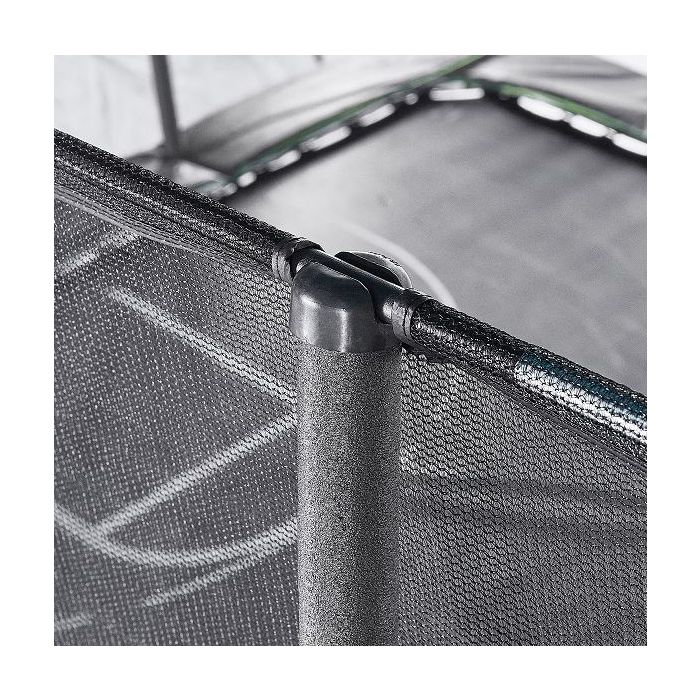 Jumpking 10'x15' Rectangle Trampoline with 2 Powder Coated Basketball Hoops with Breakaway Rims, Enclosure Net, and Ladder