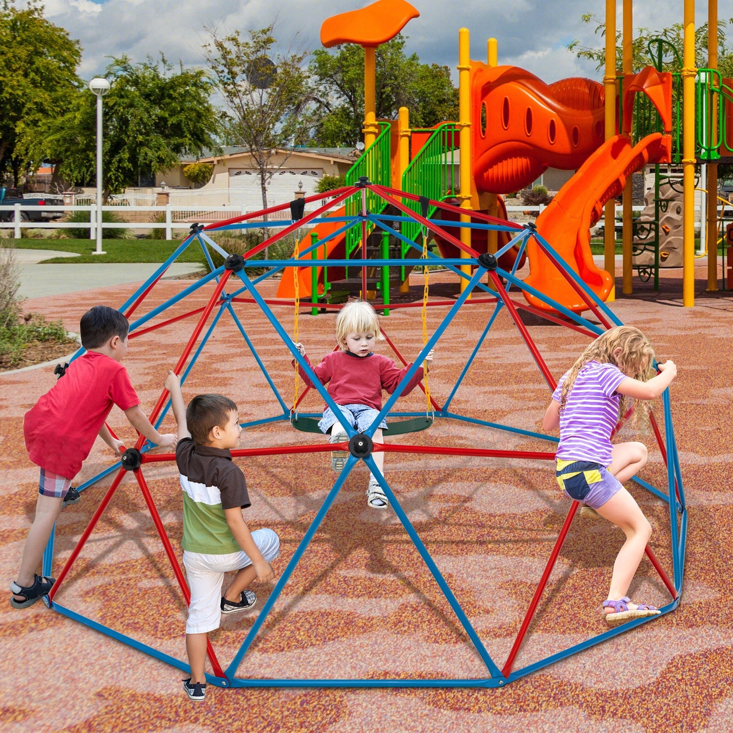 Gbruno 10 Ft Dome Climber with Swing