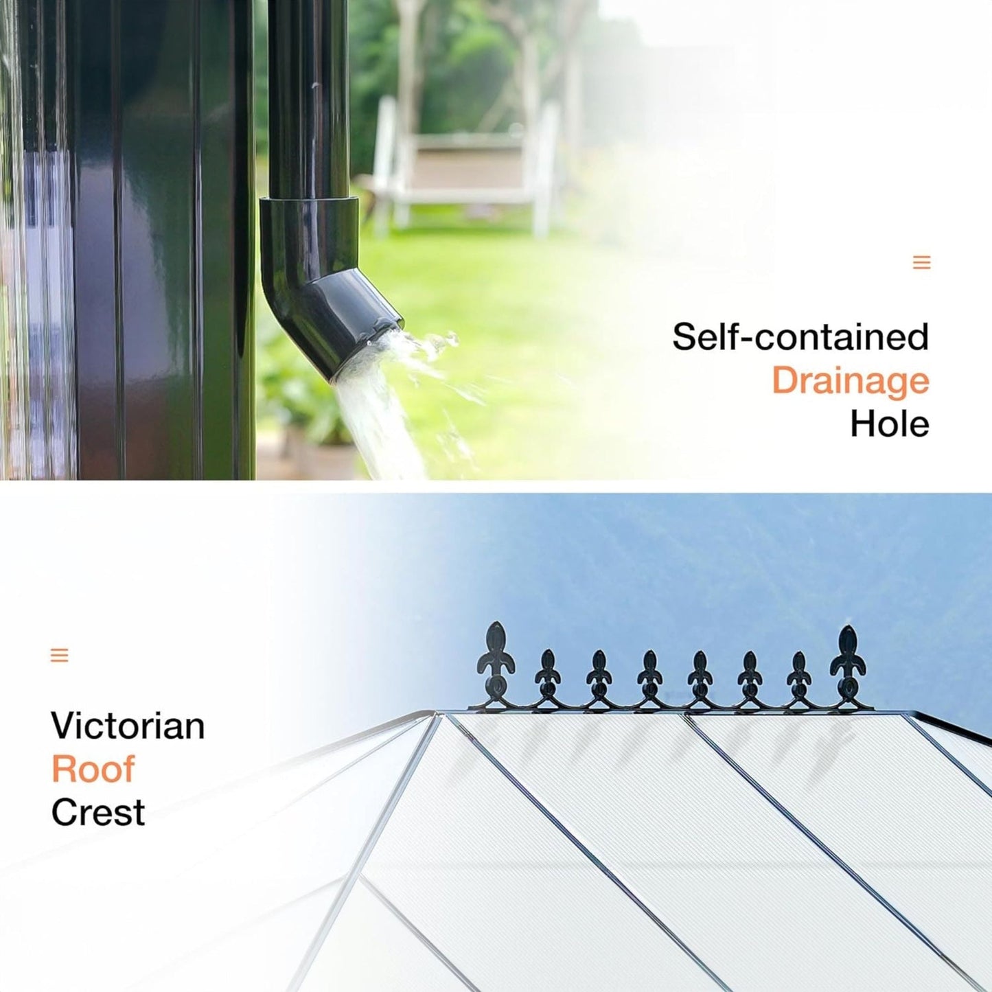 Premium 10x14FT Polycarbonate Greenhouse with Aluminum Frame and Double Doors
