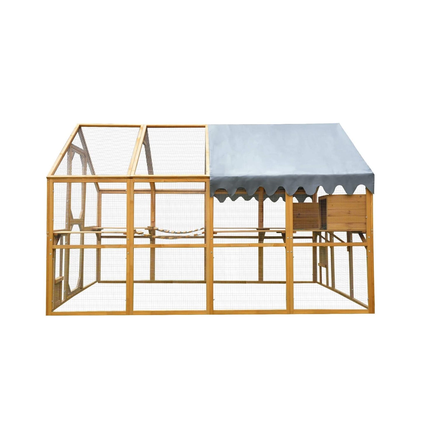 110-Inch Large Outdoor Kitten Playpen Chicken Coop With Waterproof Cover (SAK15370)