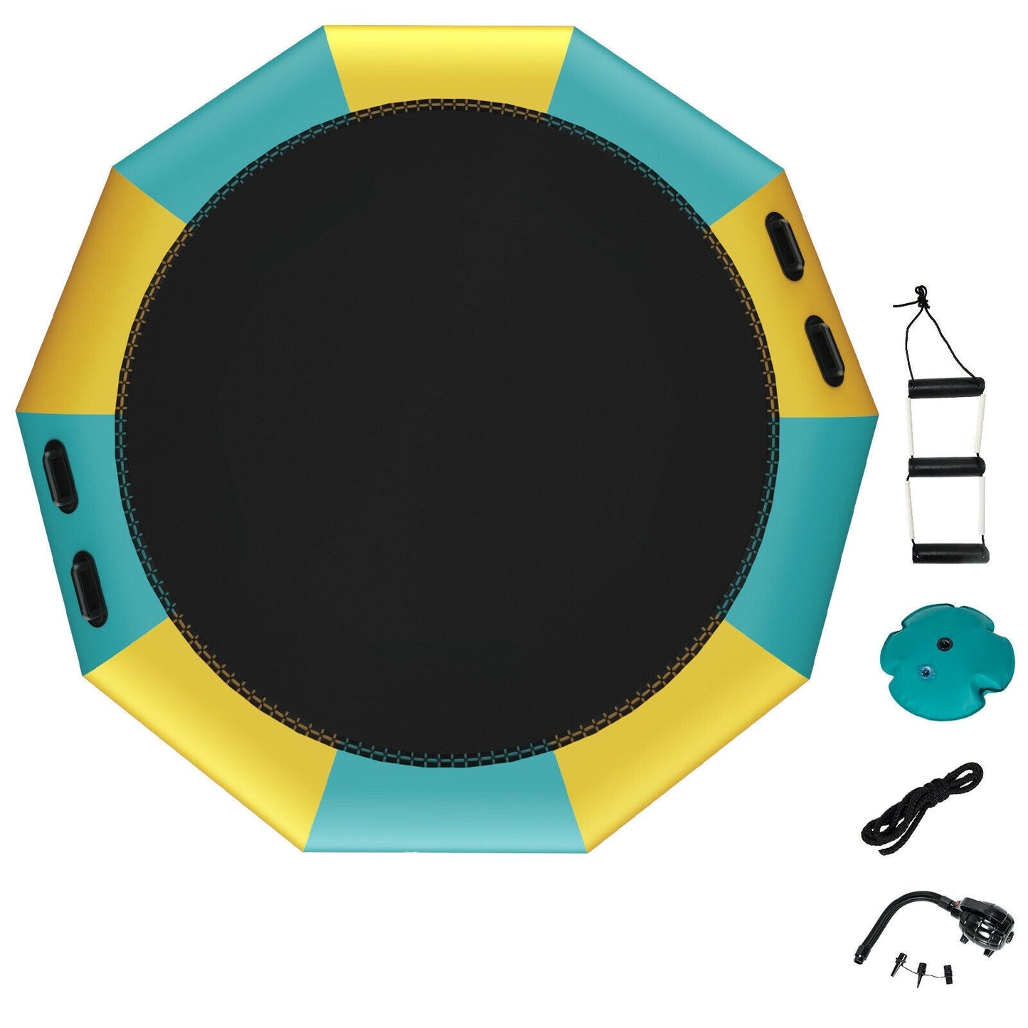 Gbruno 12 Feet Inflatable Yellow Water Bouncer Trampoline