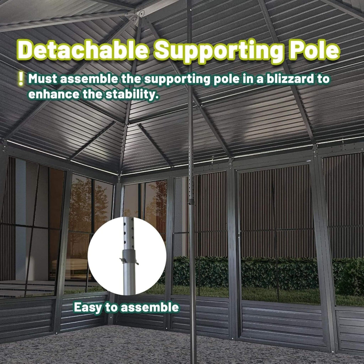 Premium 4-Season Aluminum Hardtop Gazebo with Sliding Doors & PVC Screens