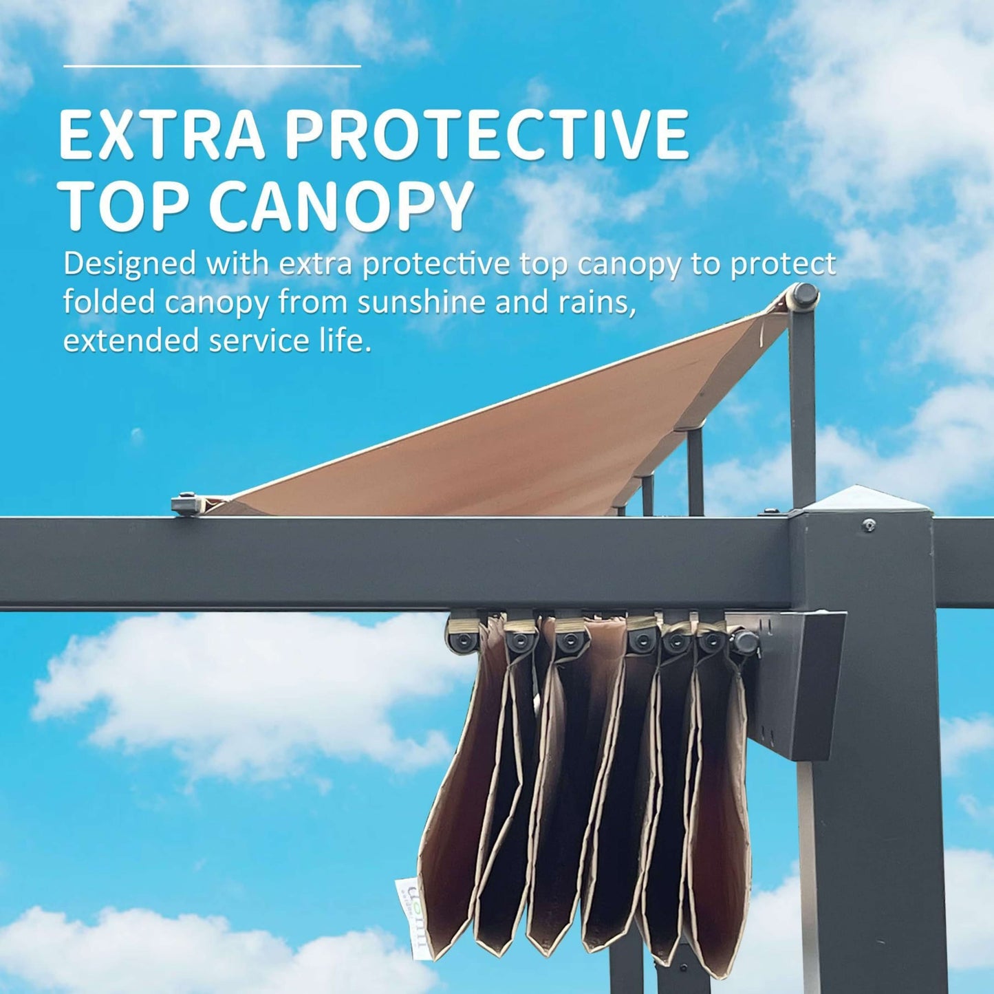 Alora Heavy-Duty Outdoor Retractable Aluminum Pergola With Weather-Resistant Canopy (SAK91853)