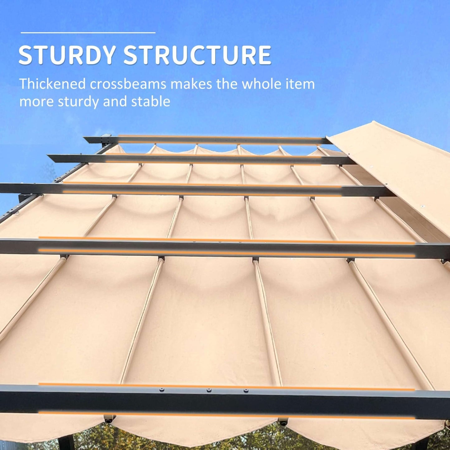 Alora Heavy-Duty Outdoor Retractable Aluminum Pergola With Weather-Resistant Canopy (SAK91853)