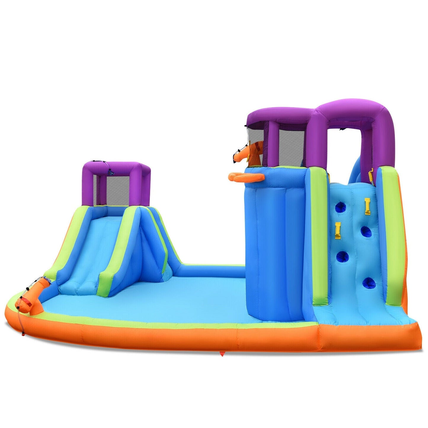 Gbruno 6-in-1 Inflatable Dual Water Slide Bounce House
