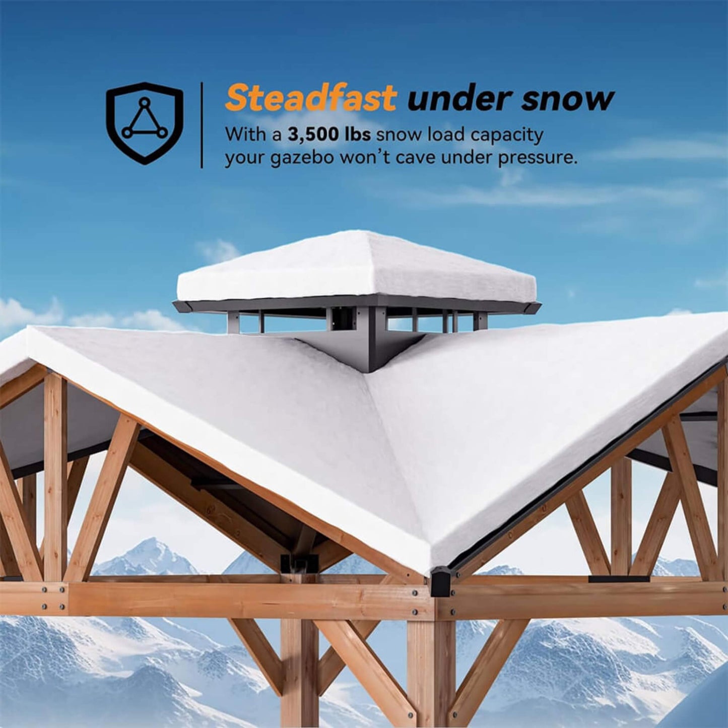 Alora Premium Outdoor Cedar Wood Hardtop Gazebo With Galvanized Steel Roof (SAK31864)