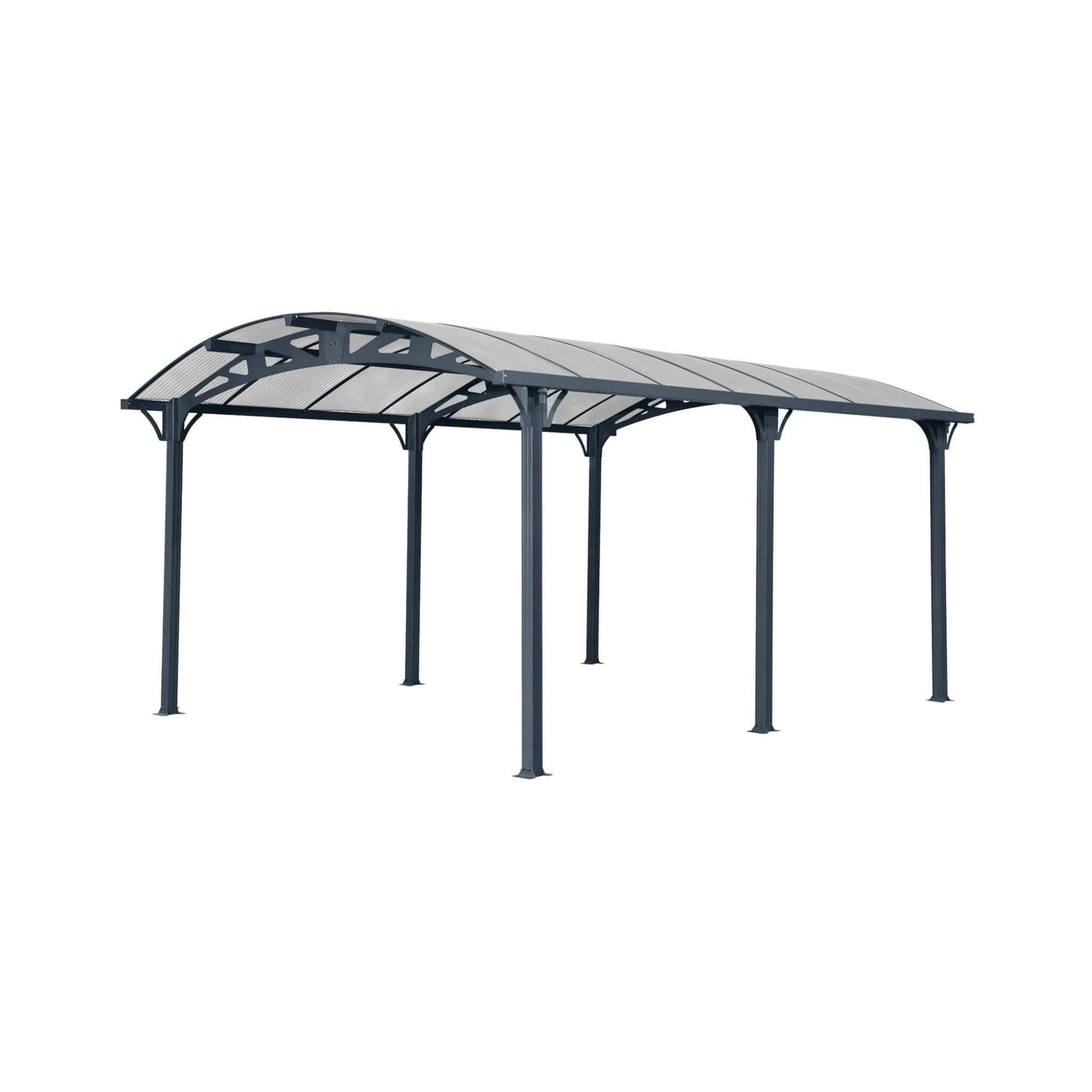 Large Arch Aluminum Carport with UV-Blocking Polycarbonate Panels