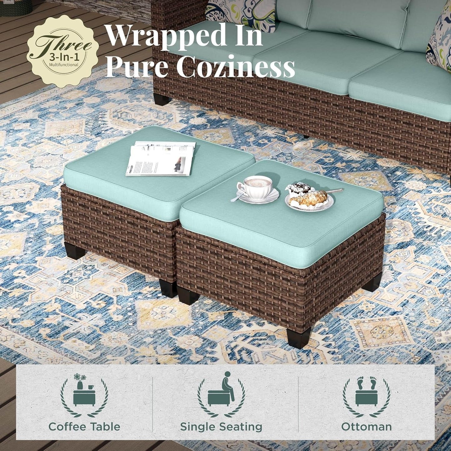 Swivel Glider Patio Furniture Set with Fire Pit