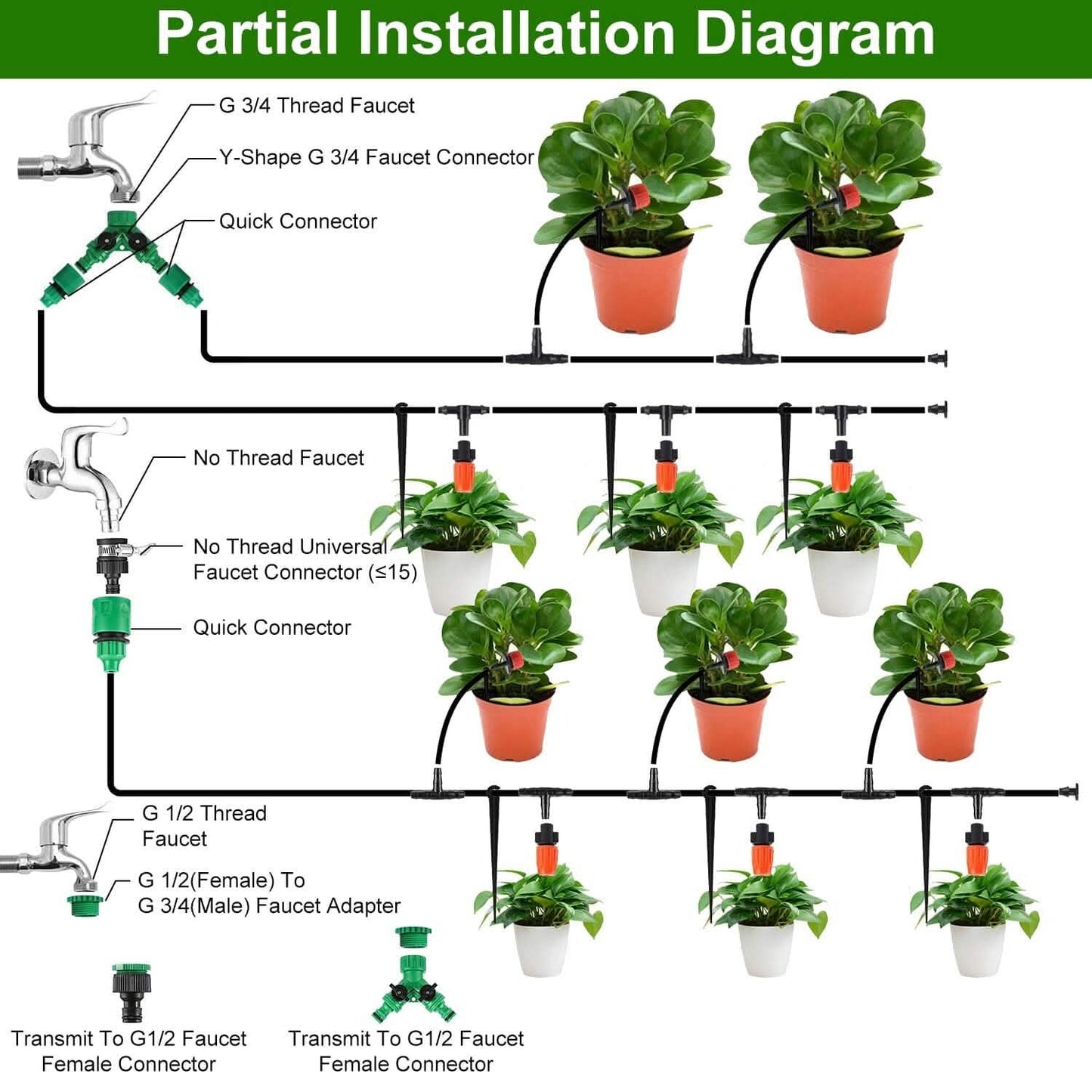 164FT Smart Drip Irrigation System