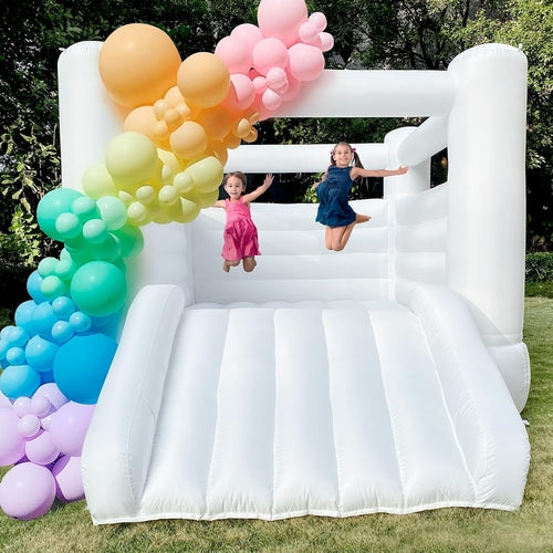 Large Inflatable White Bounce House for Kids and Adults