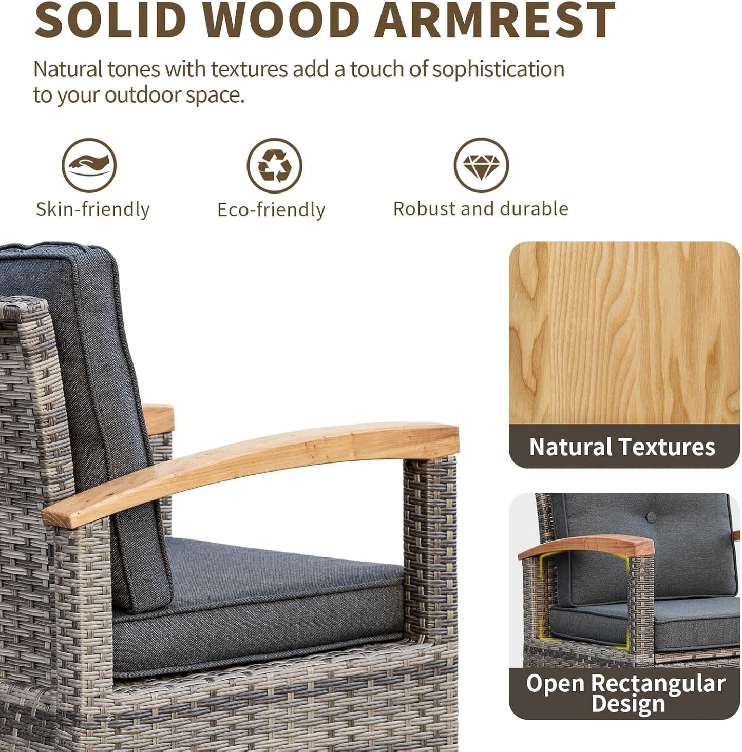 Stylish 7-Piece Outdoor Rattan Patio Set with Swivel Rockers