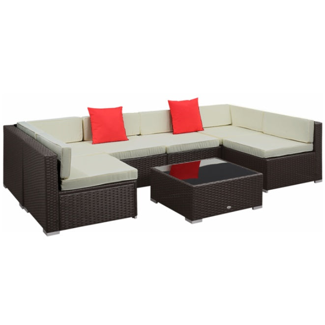 Pieces Outdoor Sectional Patio Furniture Set