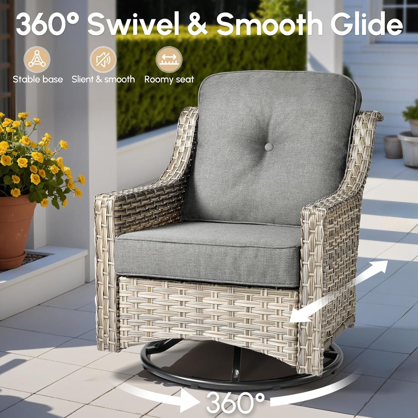 Outdoor Patio Furniture Set with Cozy Fire Pit Table