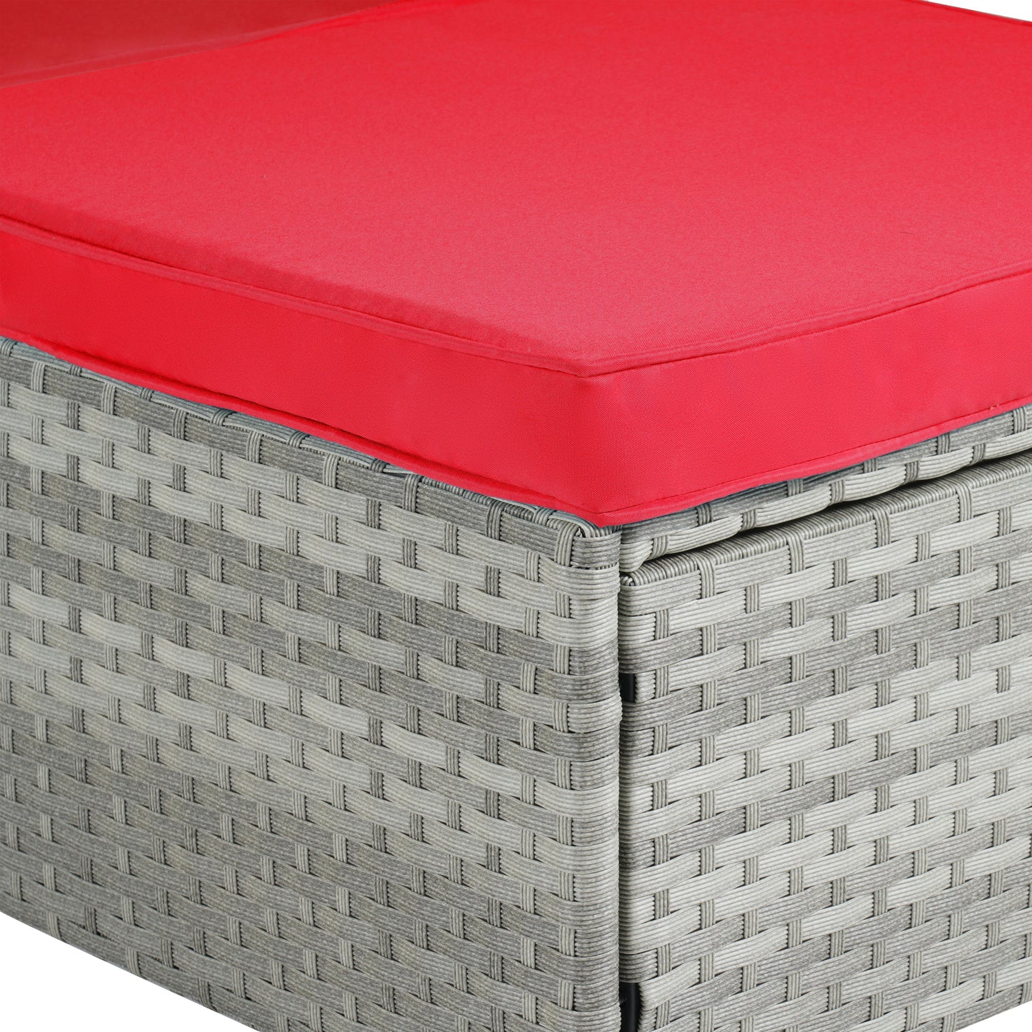 Premium Outdoor PE Rattan Adjustable Chaise Lounge Set with Table