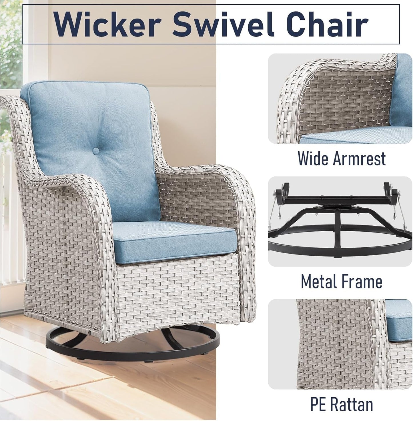 Luxurious 11-Piece Outdoor Furniture Set with Swivel Rockers
