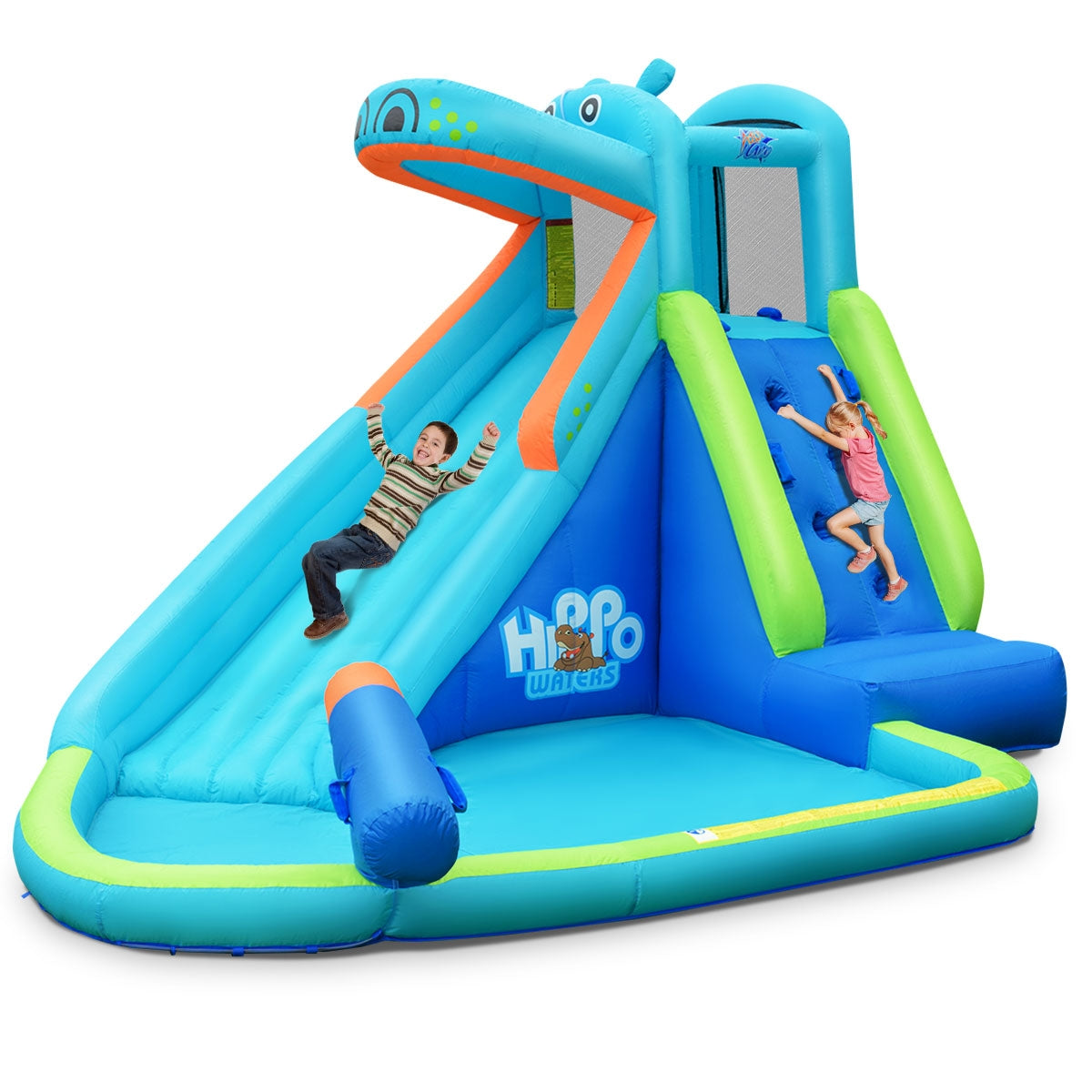 Gbruno Inflatable Water Pool with Splash Slide for Kids