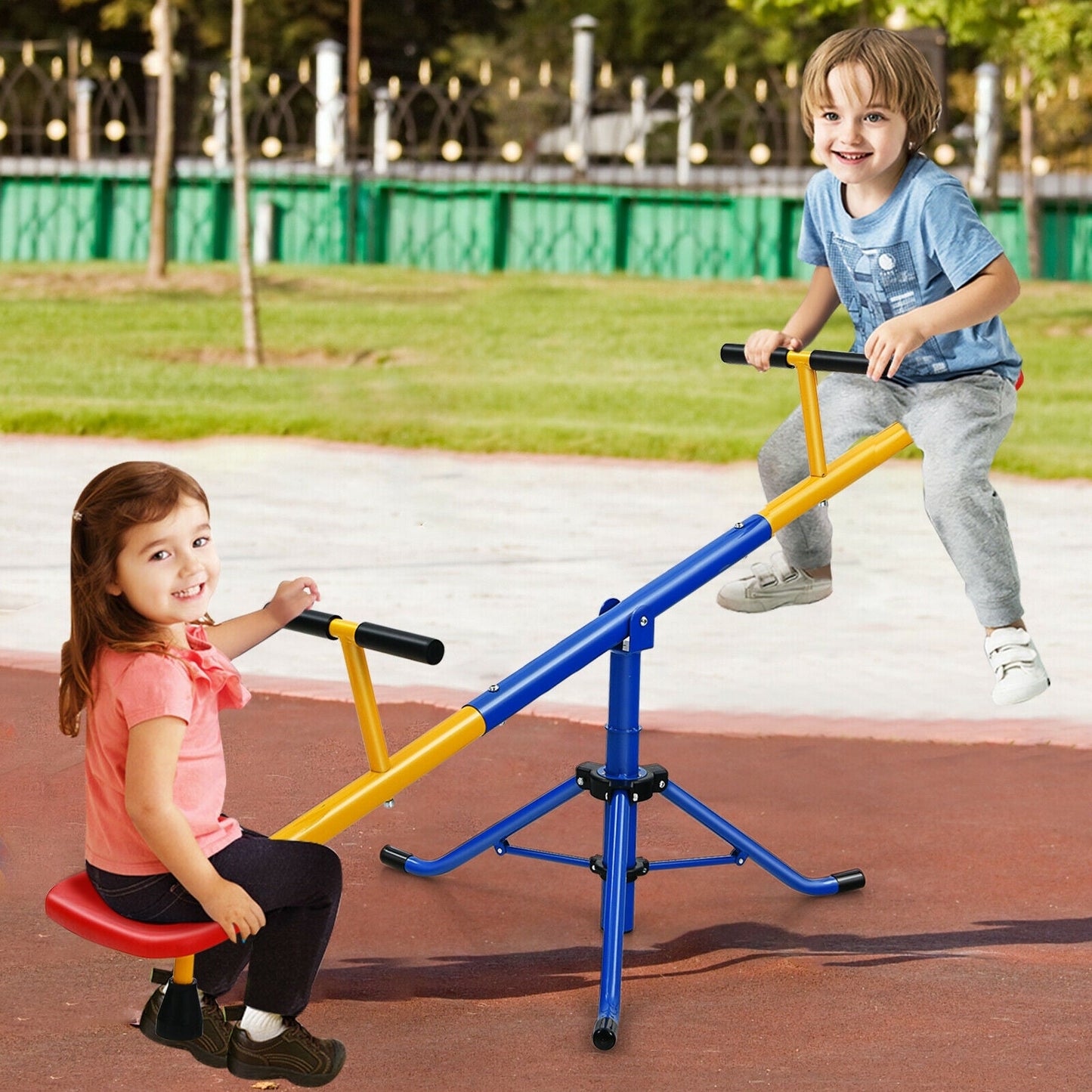 Gbruno 360° Swivel Teeter Totter Playground Seesaw for Kids