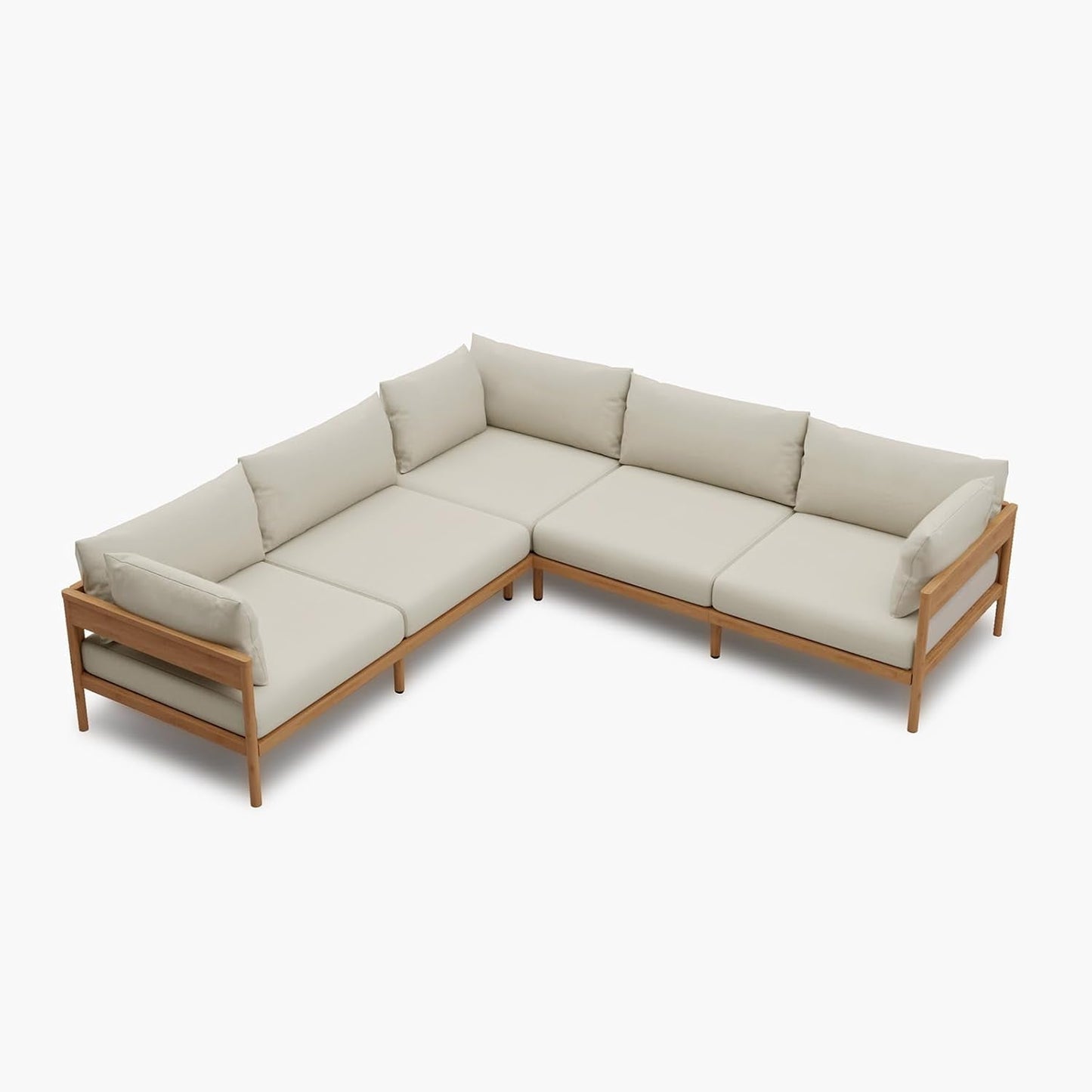 Modern Luxury Outdoor Sectional Sofa Set with Plush Cushions