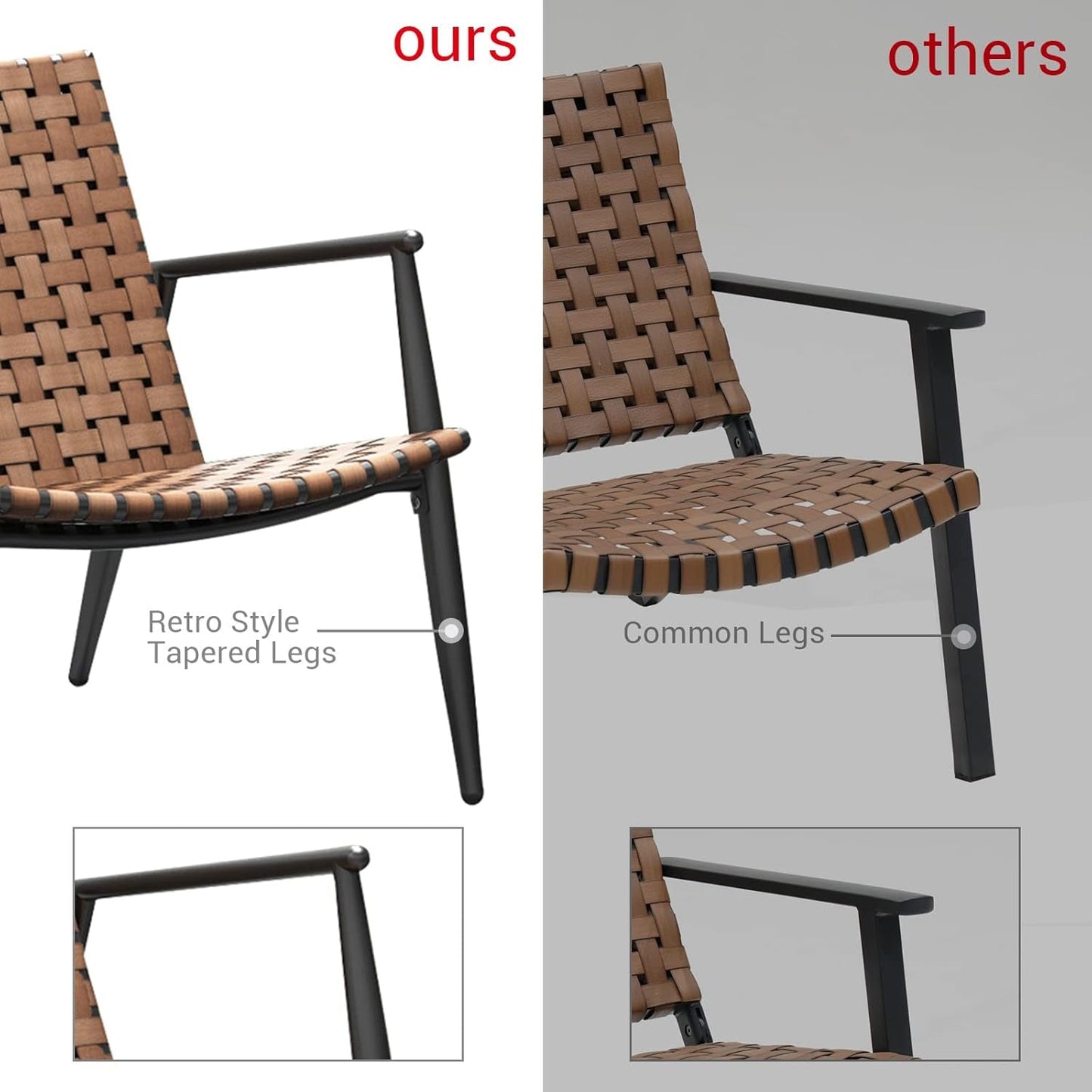Vintage Brown Wicker 4-Piece Outdoor Furniture Set