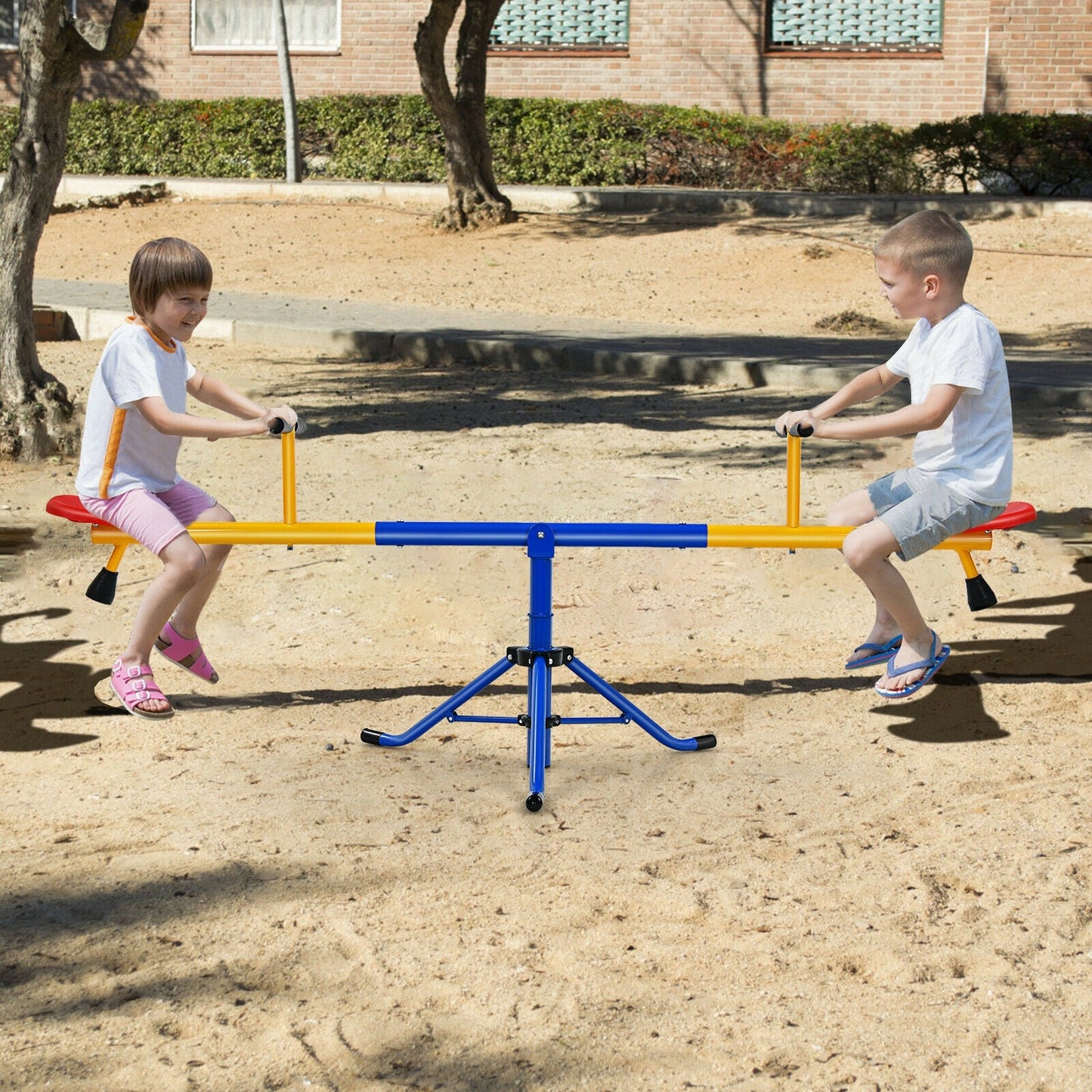 Gbruno 360° Swivel Teeter Totter Playground Seesaw for Kids