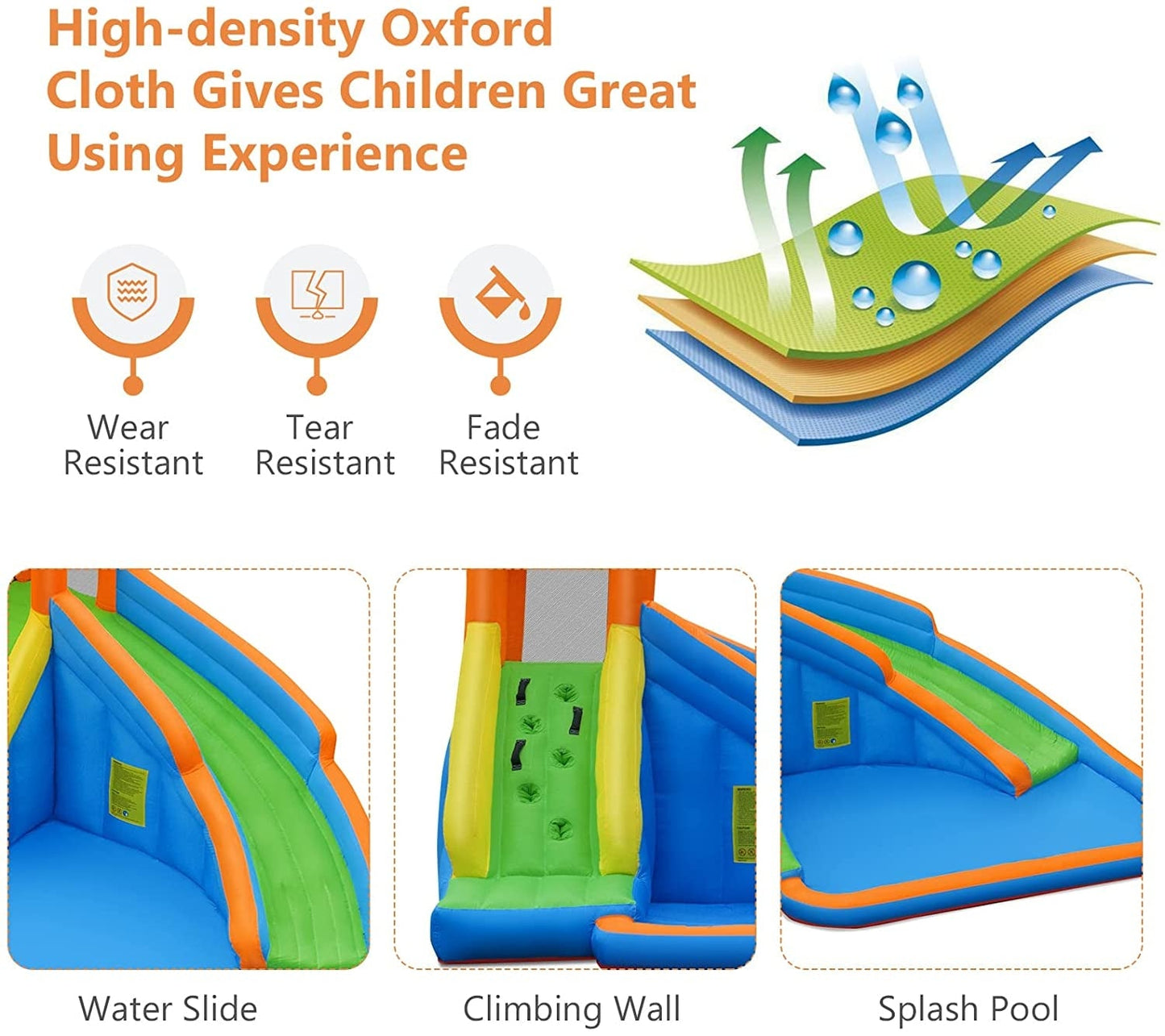 Gbruno Kids Inflatable Water Slide and Bouncing House with Blower