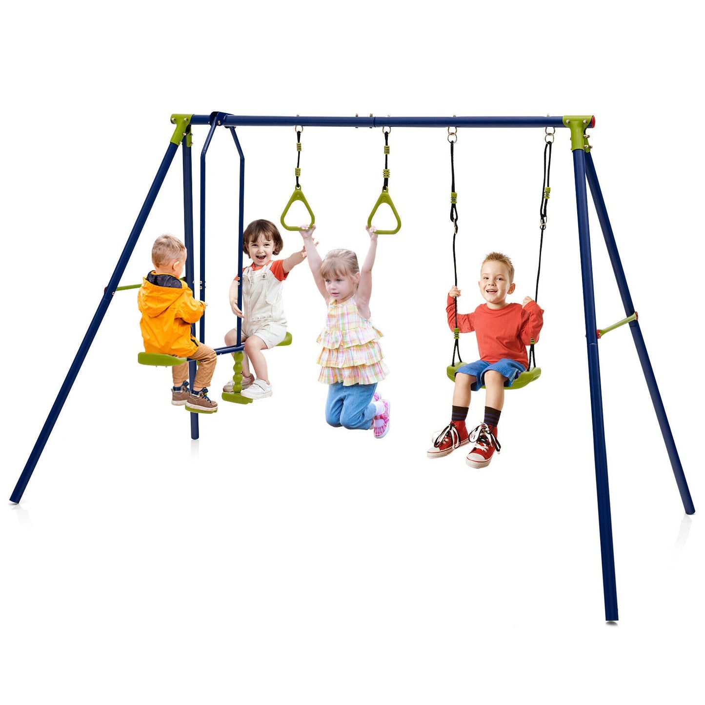 Gbruno 3-in-1 Outdoor Swing Set for Kids 3-10
