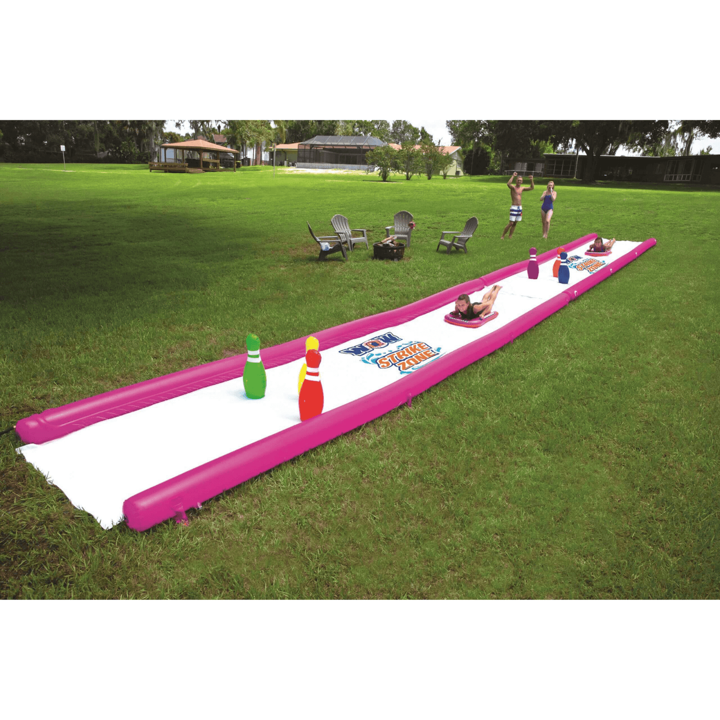 WOW Watersports Strike Zone 25' Inflatable Water Slide with Bowling Pins
