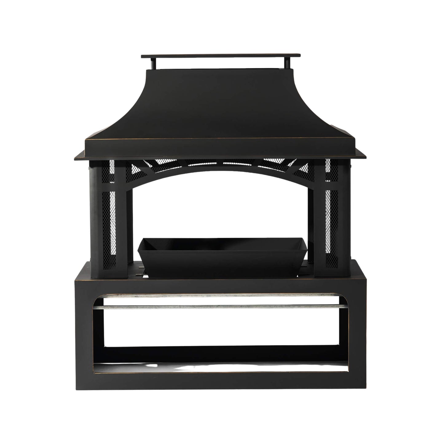 40-Inch Steel Wood-Burning Fire Pit with Grill and Spark Screen