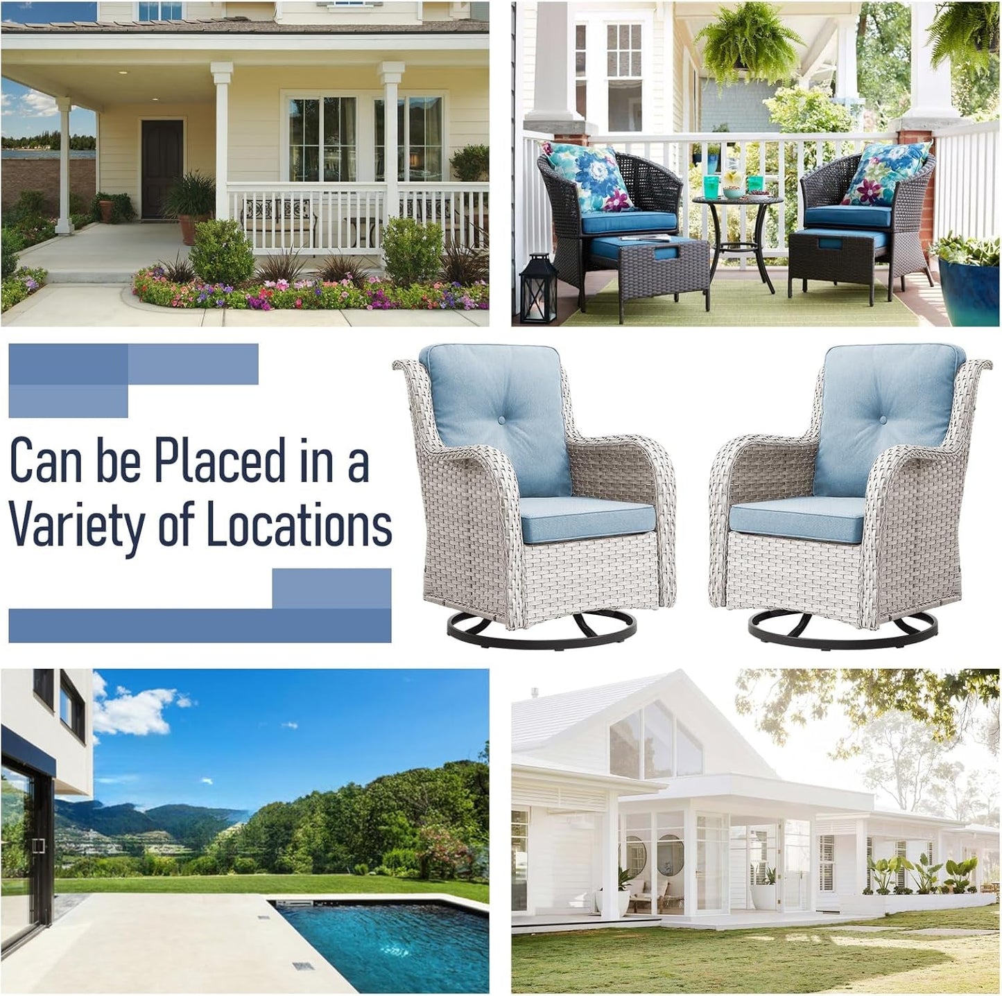 Luxurious 11-Piece Outdoor Furniture Set with Swivel Rockers