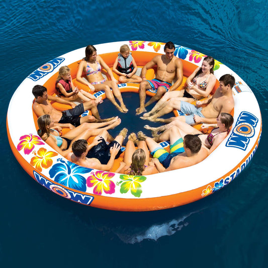 WOW Watersports Floating 12 Person Stadium Islander Water Lounge and